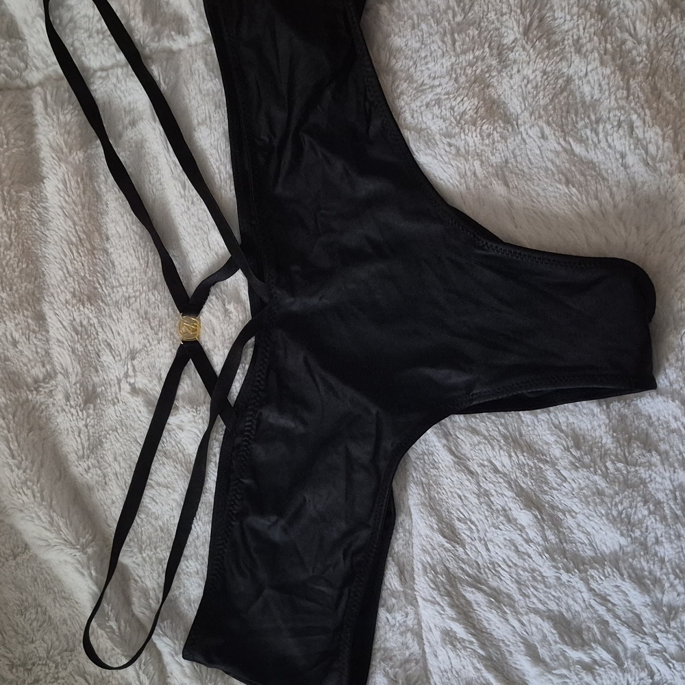 Black Strappy CHEEKY Bikini Bottom